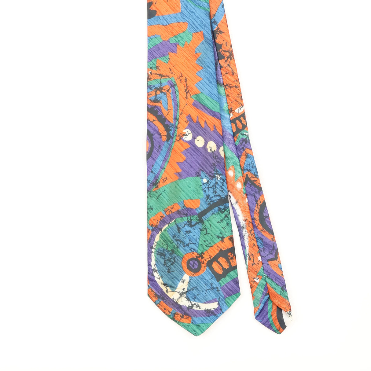 Front Detail of Vintage 1990's Paco Rabanne Abstract Patterned Tie