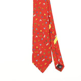 Front Front Detail of Vintage 1990's Salvatore Ferragamo Geometric Patterned Tie