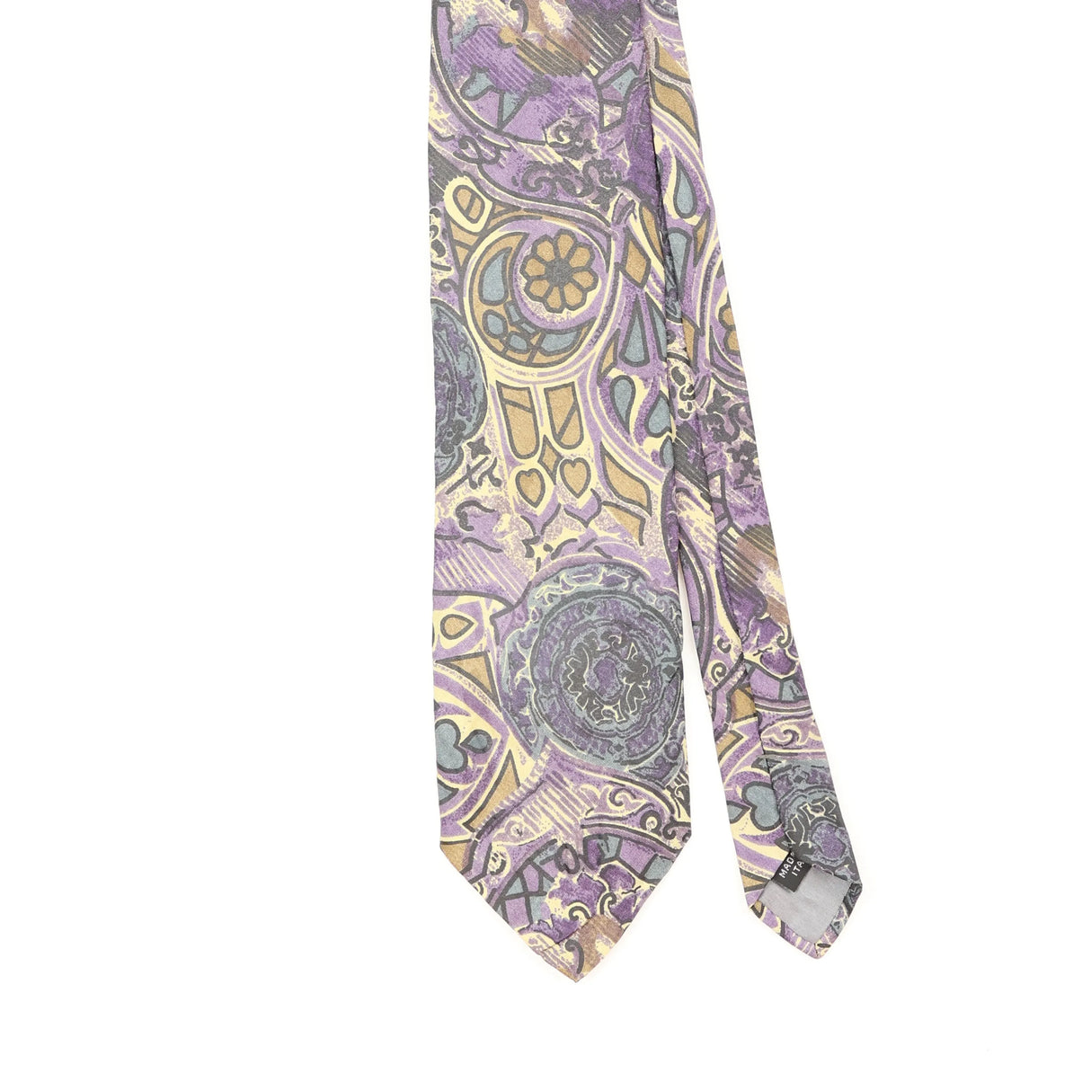 Front Front Detail of Vintage 1990's Isaco Abstract Patterned Tie