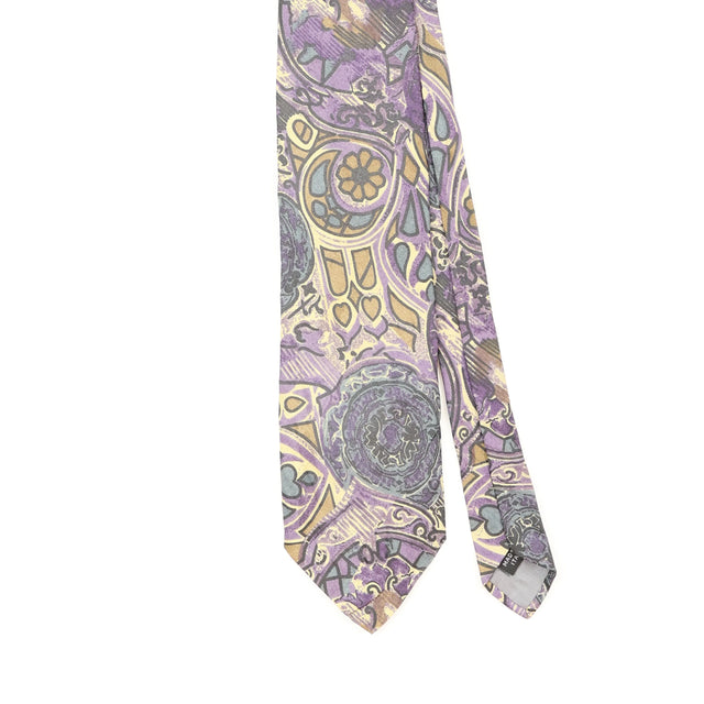 Front Front Detail of Vintage 1990's Isaco Abstract Patterned Tie