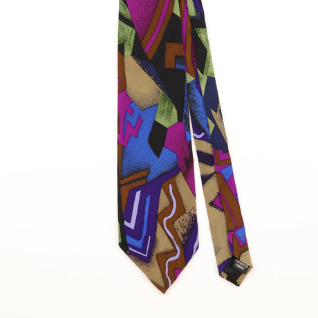 Front Detail of Vintage 1990's Van Heusen Abstract Patterned Tie