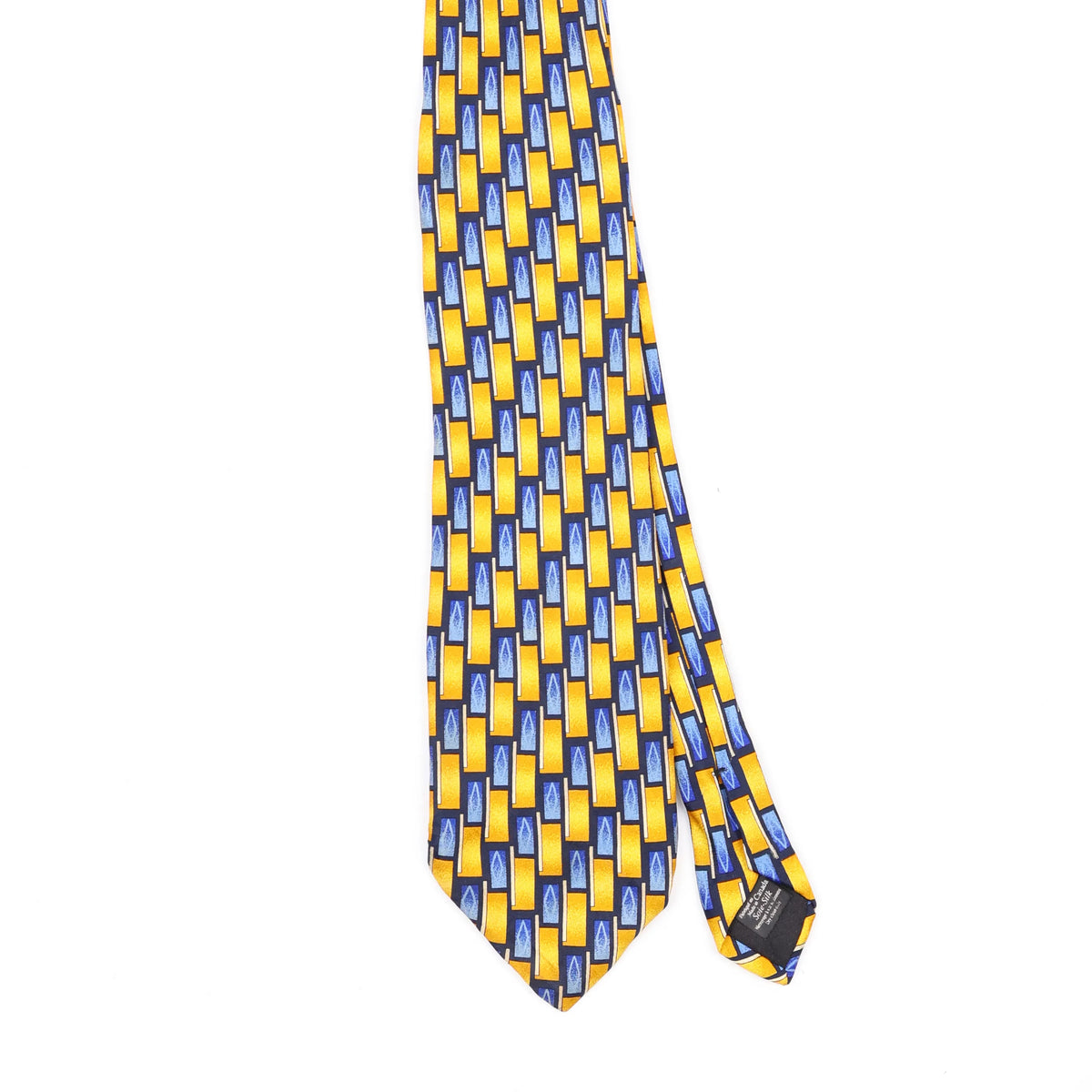 Front Front Detail of Vintage 1990's Geometric Patterned Tie