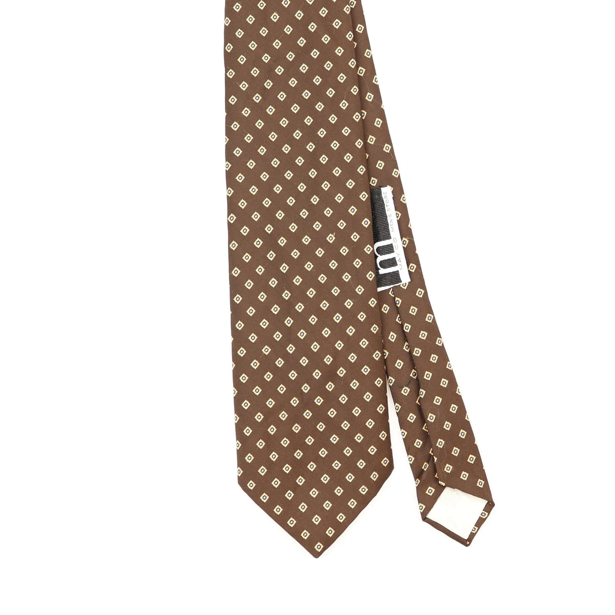Front Front Detail of Vintage 1980's Christian Dior Geometric Patterned Tie