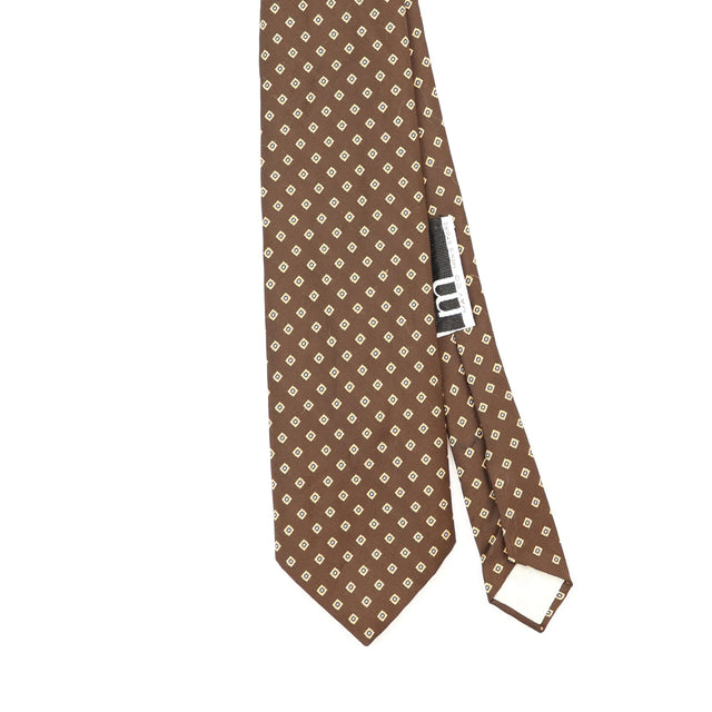 Front Front Detail of Vintage 1980's Christian Dior Geometric Patterned Tie