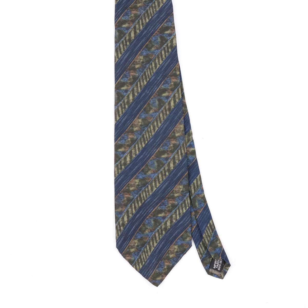 Front Front Detail of Vintage 1990's Croft & Barrow Striped Patterned Tie