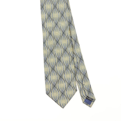Front Front Detail of Vintage 1990's Vitaliano Pancaldi Geometric Patterned Tie