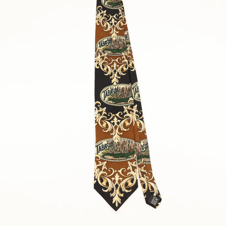 Front of Vintage 1990's Tabasco Cartoon Patterned Tie