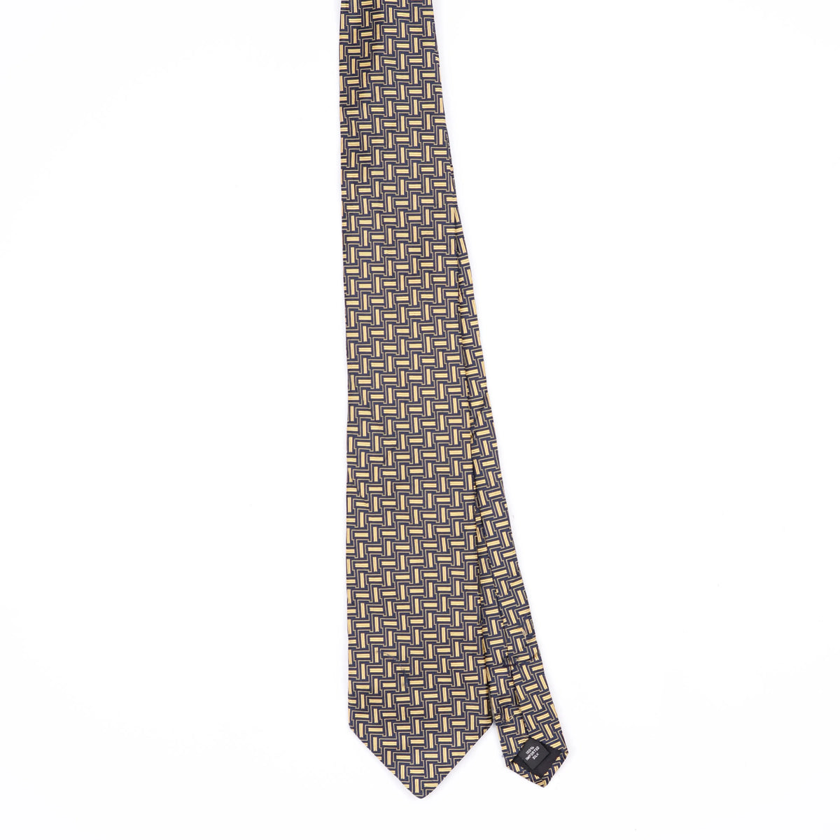 Front Front of Vintage 1990's Ferrell Reed Geometric Patterned Tie