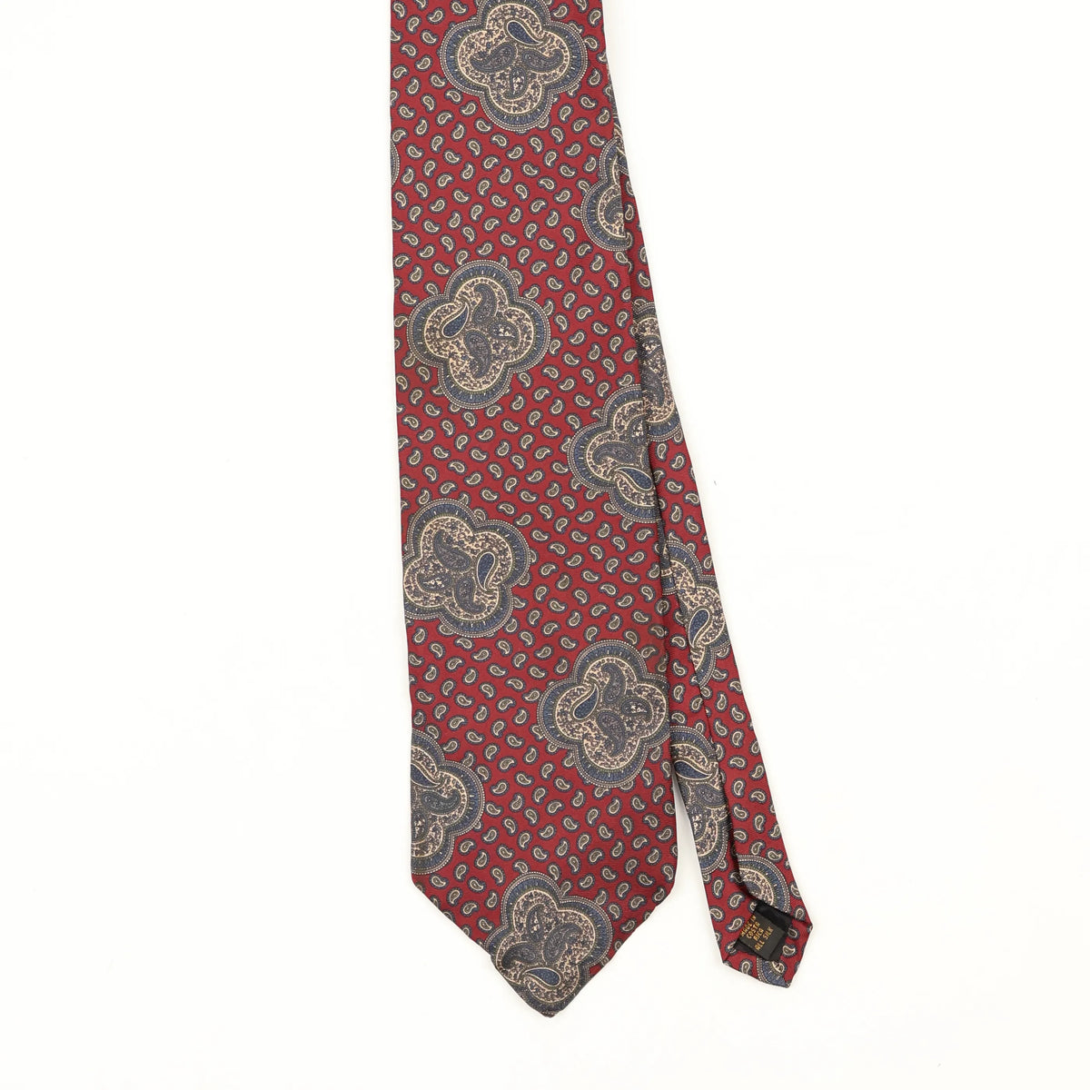 Front Front Detail of Vintage 1990's Croft & Barrow Paisley Patterned Tie