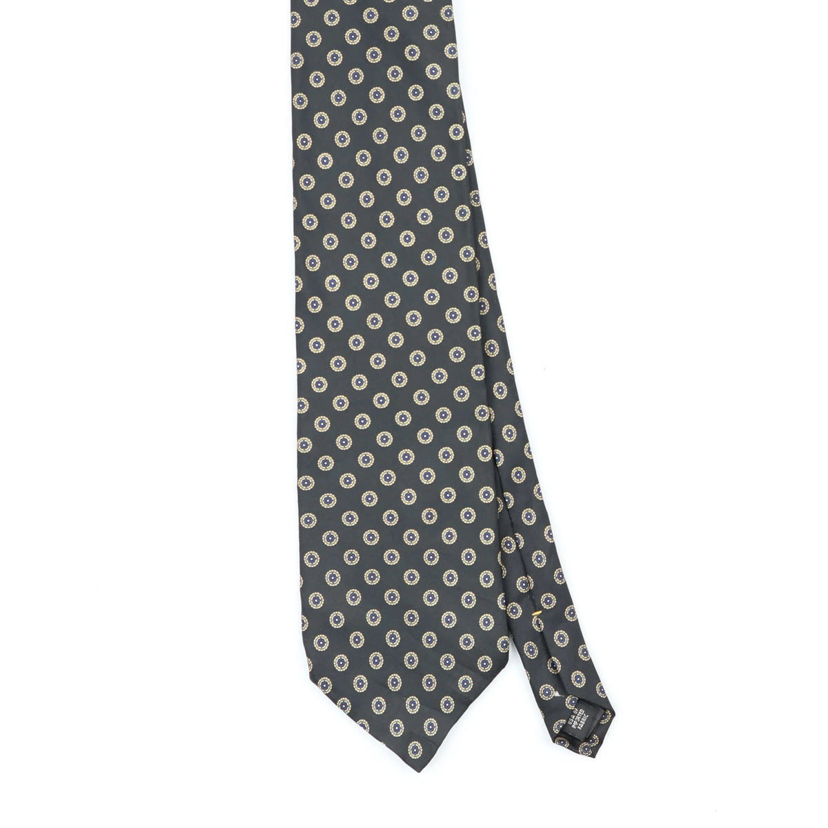 Front Front Detail of Vintage 1990's Foulard Geometric Patterned Tie