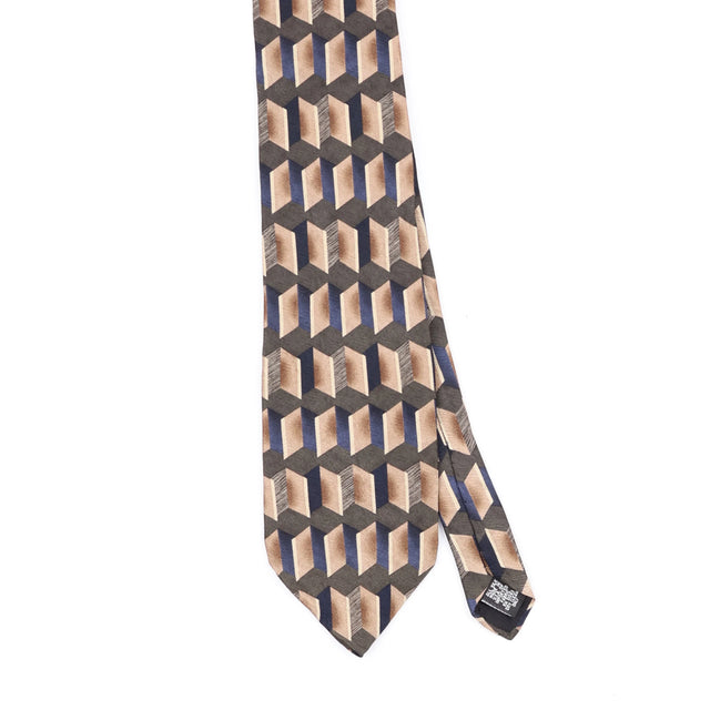 Front Front Detail of Vintage 1990's Haggar Geometric Patterned Tie