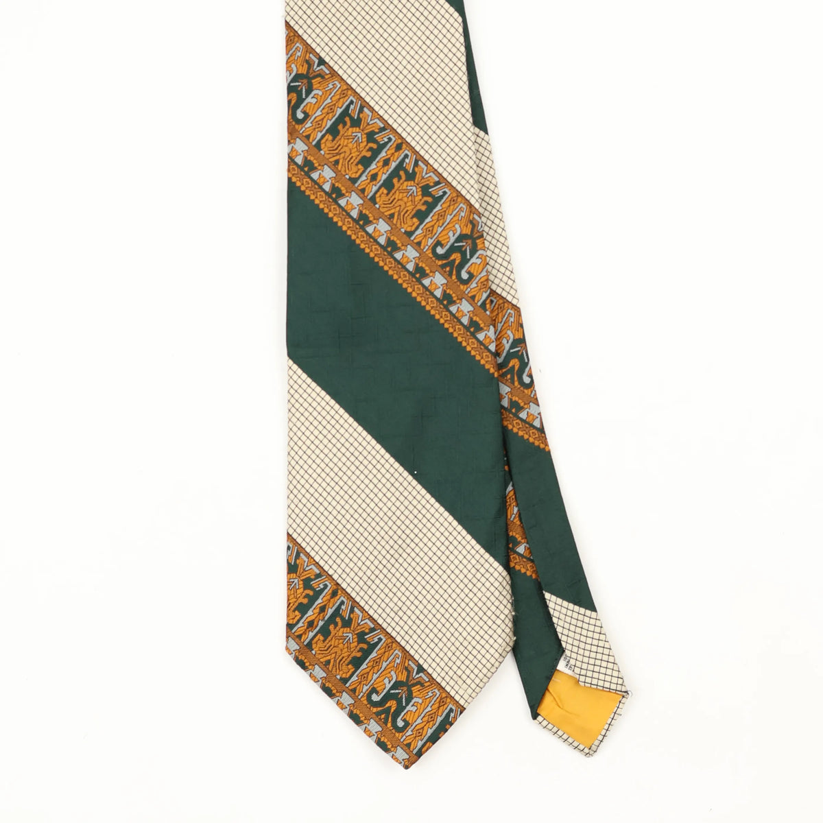 Front Front Detail of Vintage 1970's Damon Striped Patterned Tie