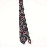 Front Front of Vintage Interlocking Rings Geometric Patterned Tie