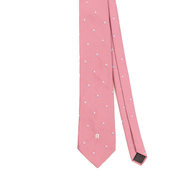 Front Front Detail of Vintage 1990's Etienne Aigner Geometric Patterned Tie