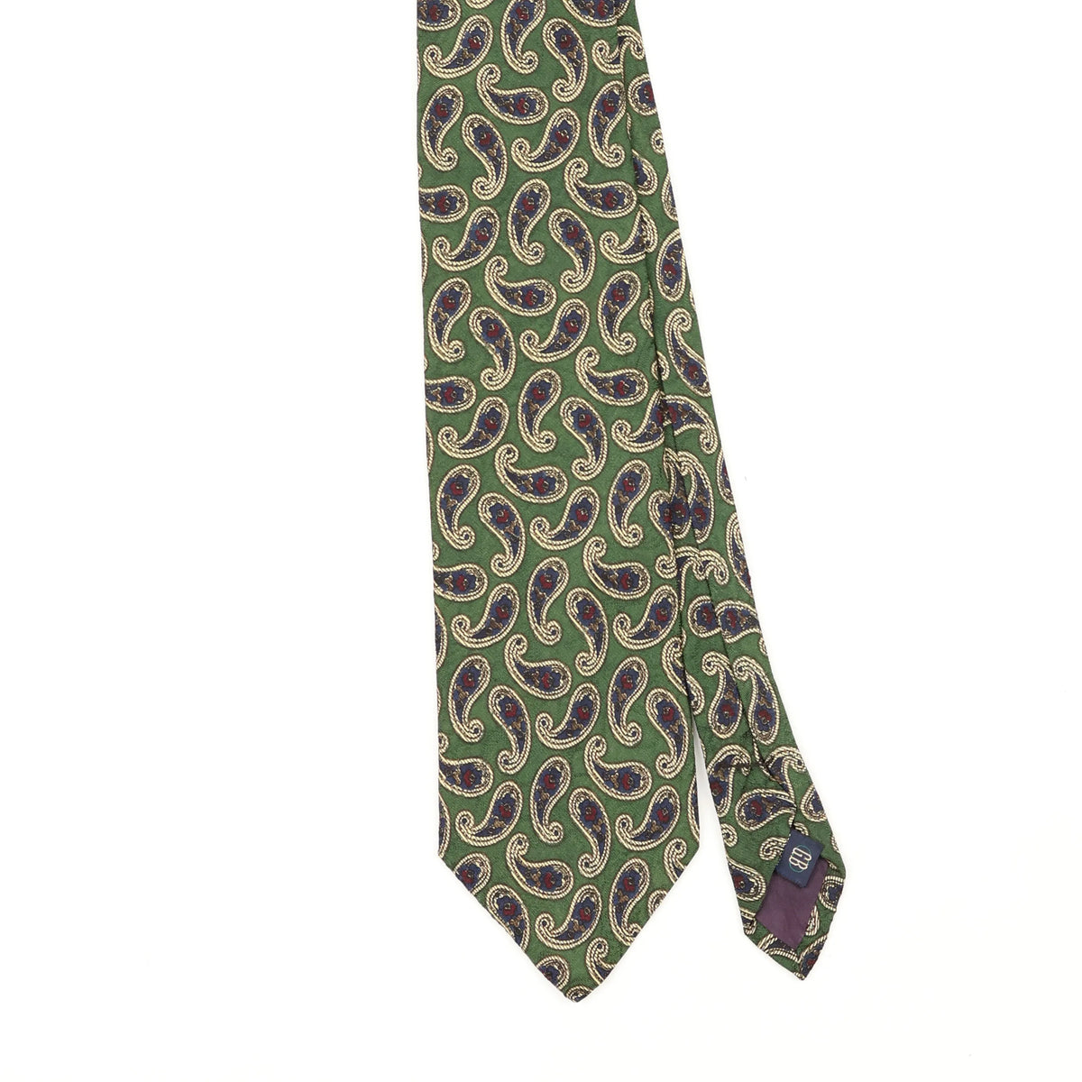 Front Front Detail of Vintage 1990's Paisley Patterned Tie