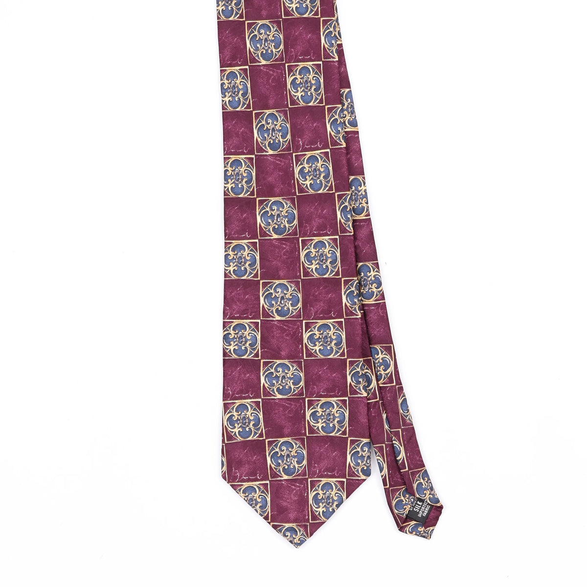 Front Front Detail of Vintage Geometric Patterned Tie