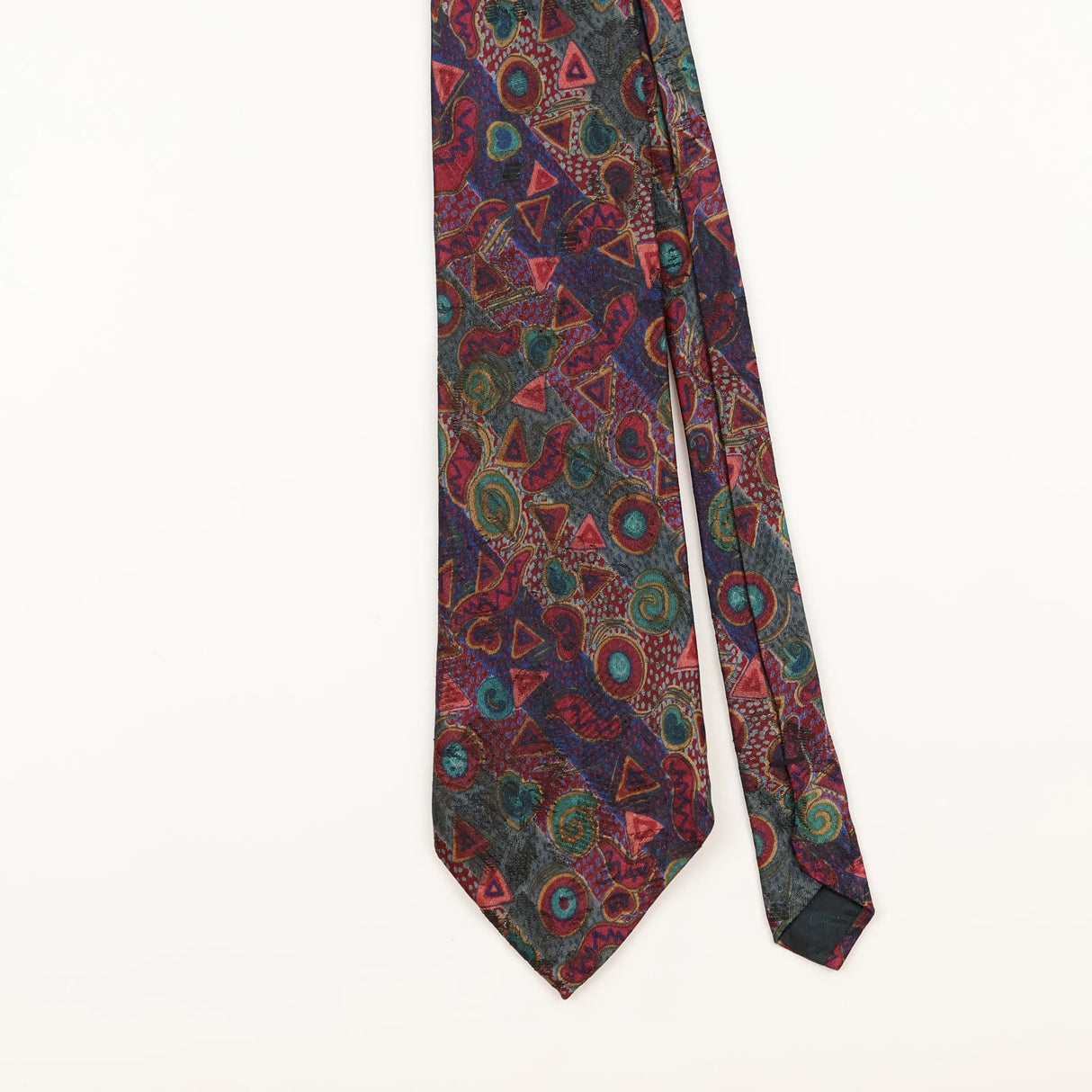 Front Detail of Vintage 1990's Abstract Patterned Tie