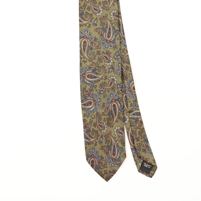 Front Front Detail of Vintage 1990's Robert Talbott Paisley Patterned Tie