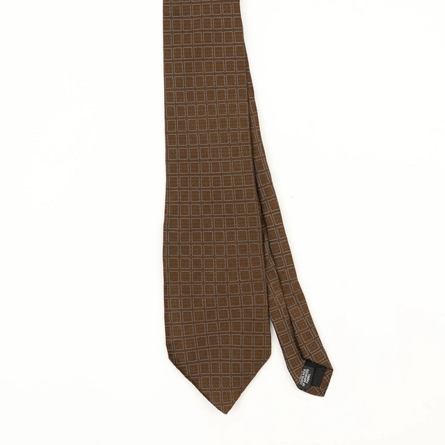 Front Front Detail of Vintage 1990's Dkny Squares Geometric Patterned Tie