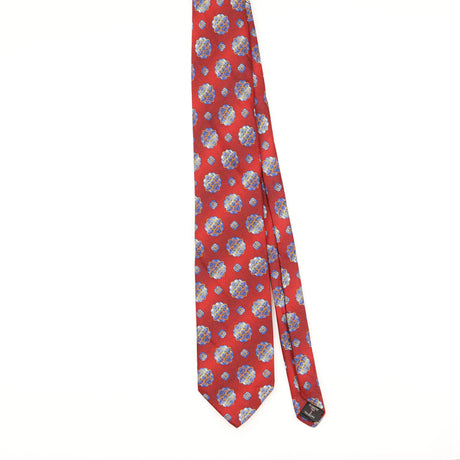 Front of Vintage 1990's Robert Talbott Oak Hall Geometric Patterned Tie