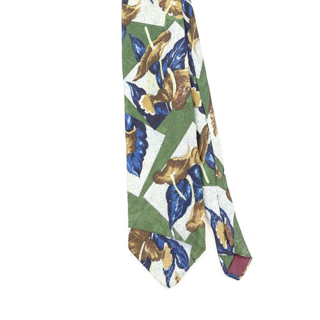 Front Front Detail of Vintage 1990's Floral Patterned Tie