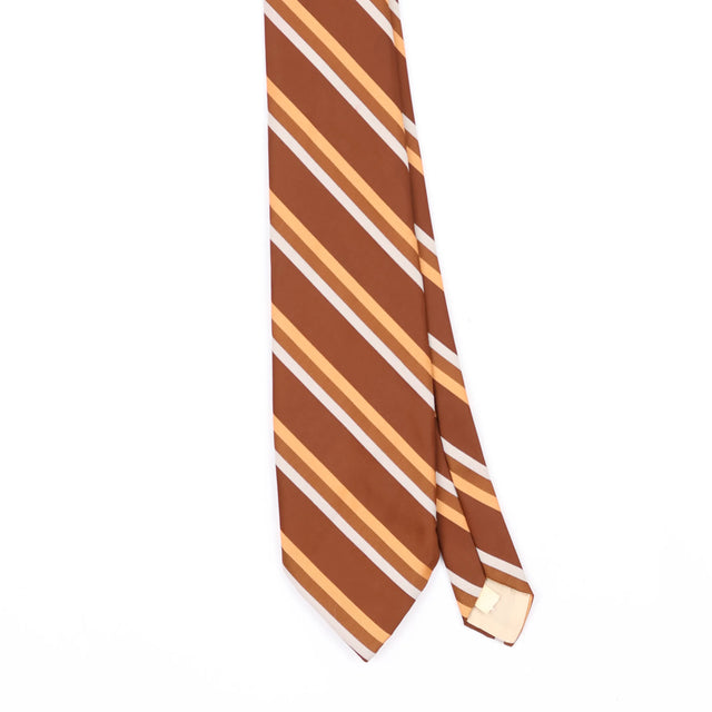 Front Front Detail of Vintage 1980's Striped Patterned Tie