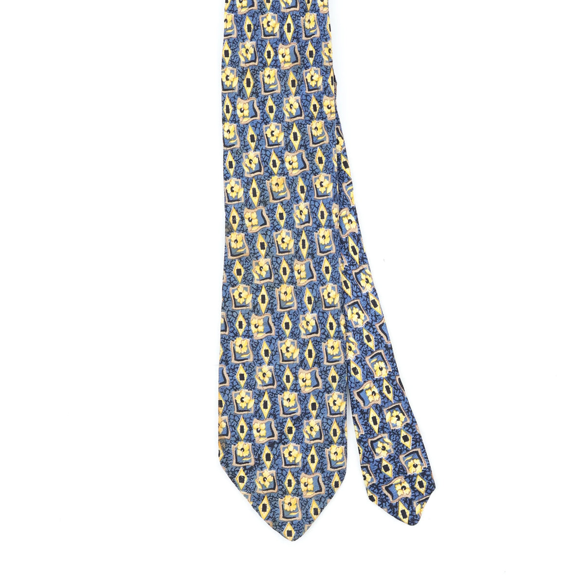 Front Front Detail of Vintage 1990's Geometric Patterned Tie