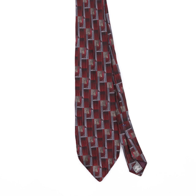 Front Front Detail of Vintage 1990's St. Michael Geometric Patterned Tie