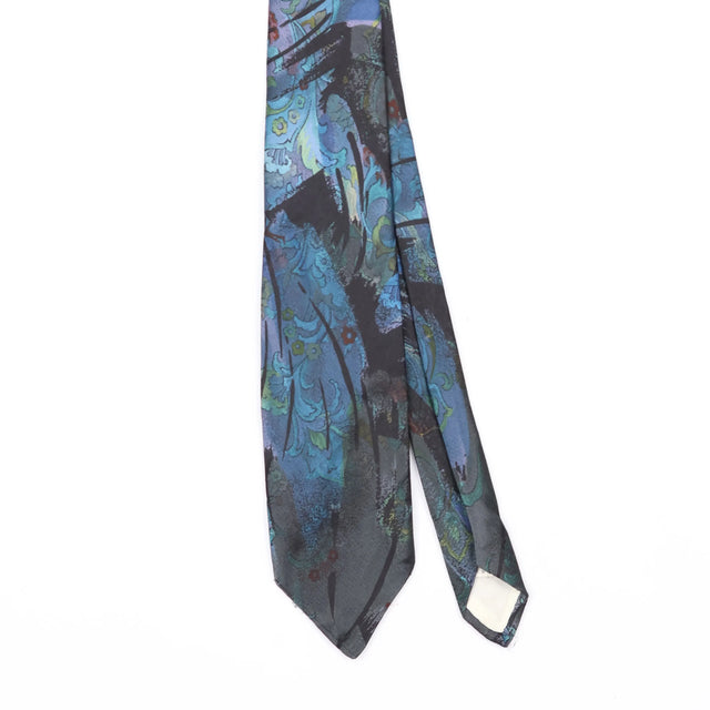 Front Front Detail of Vintage 1990's Oscar De La Renta Abstract Patterned Tie