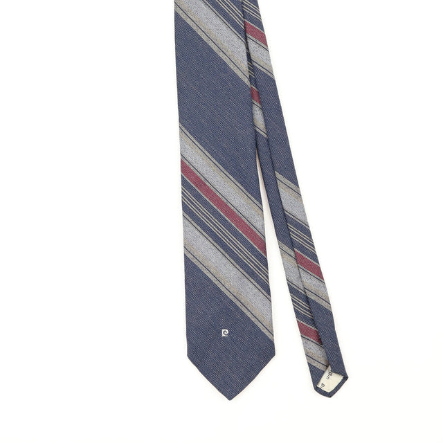 Front Front Detail of Vintage 1980's Pierre Cardin Striped Patterned Tie