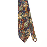 Front Detail of Vintage 1990's Van Heusen Bicycle Cartoon Patterned Tie