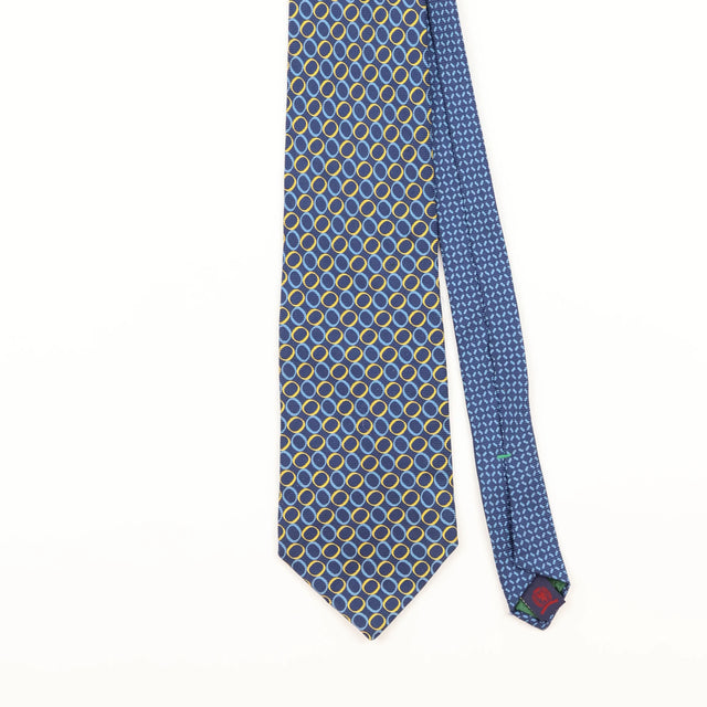Front Detail of Vintage 1990's Tommy Hilfiger Geometric Patterned Tie