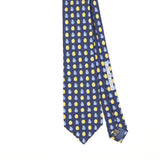 Front Detail of Vintage 1990's Thomas Pink Geometric Patterned Tie