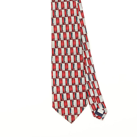 Front Front Detail of Vintage 1990's Geometric Patterned Tie