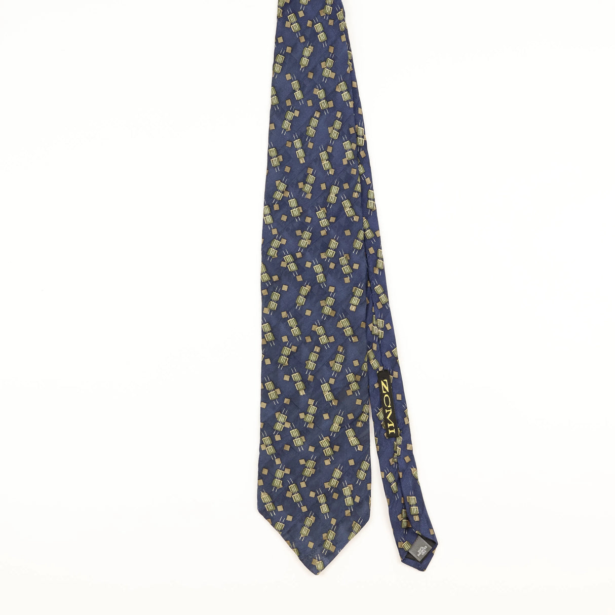 Front of Vintage 1990's Zylos Geometric Patterned Tie