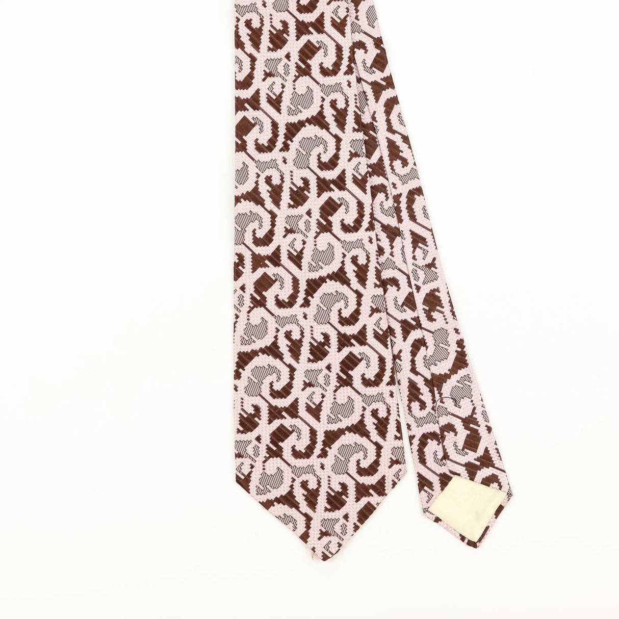 Front Detail of Vintage 1990's Nina Ricci Geometric Patterned Tie