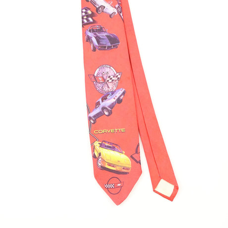Front Front Detail of Vintage 1990's Ralph Marlin Corvette Abstract Patterned Tie