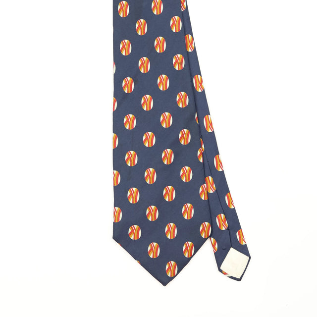 Front Front Detail of Vintage 1980's Nina Ricci Geometric Patterned Tie