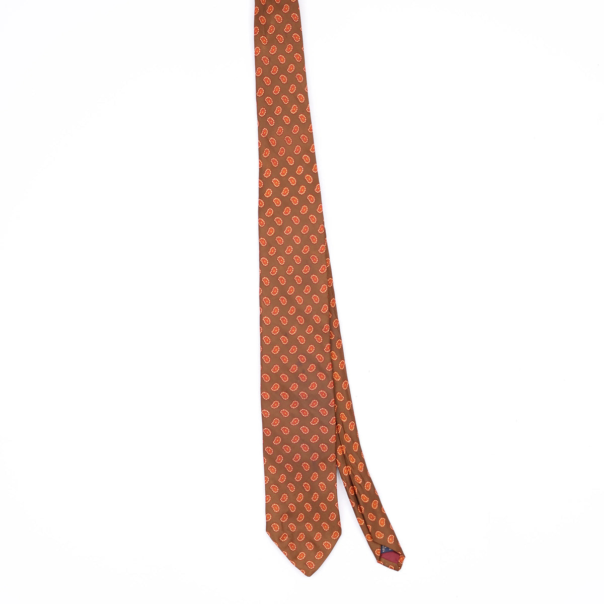 Front Front of Vintage Foulard Paisley Patterned Tie