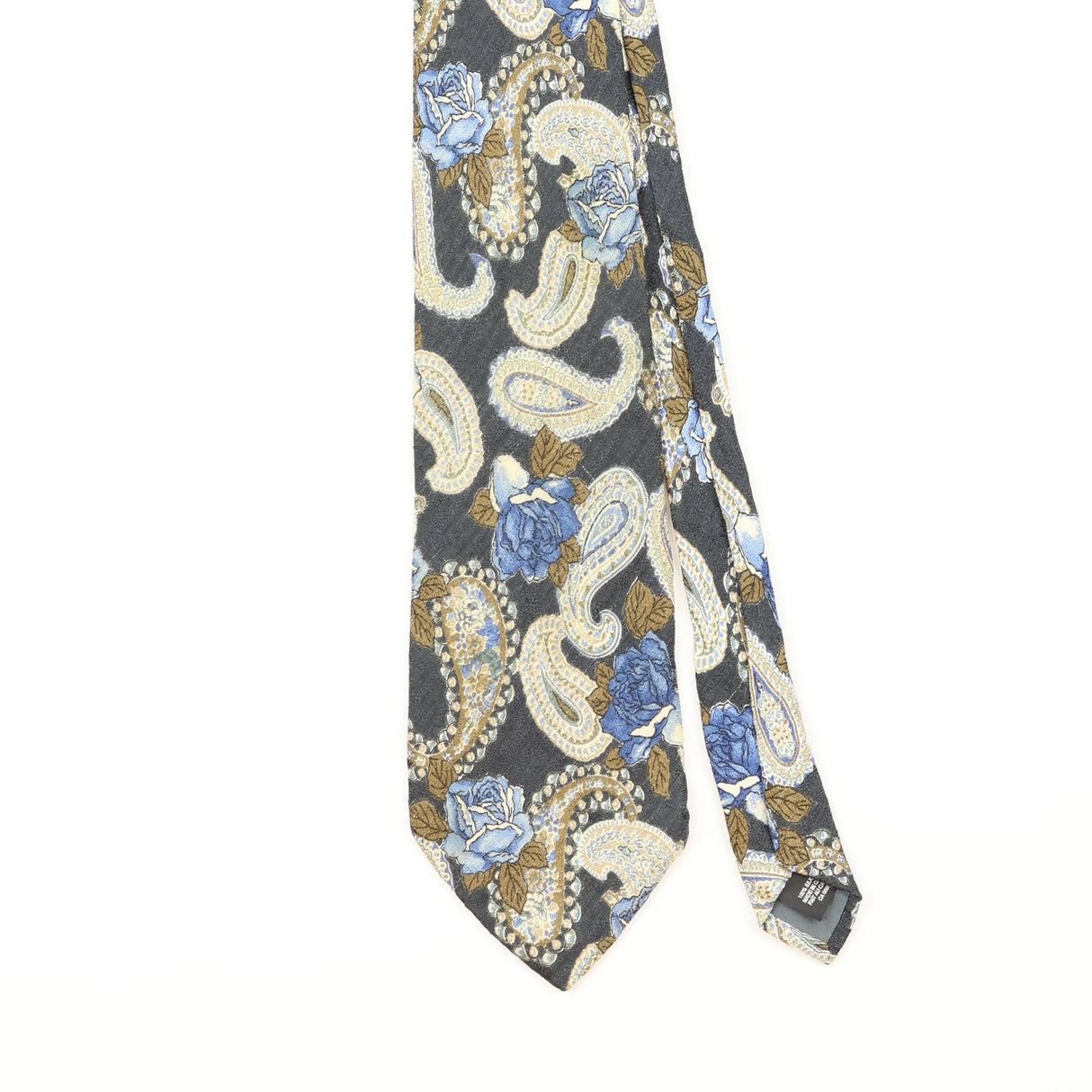 Front Detail of Vintage 1990's Paisley Patterned Tie