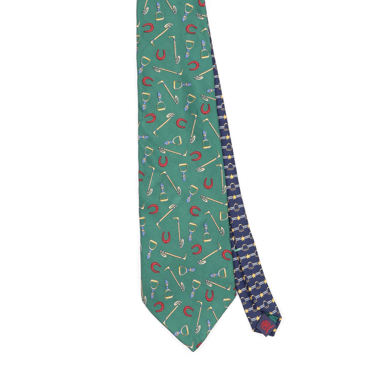 Front Front Detail of Vintage 1990's Tommy Hilfiger Horseshoe Abstract Patterned Tie