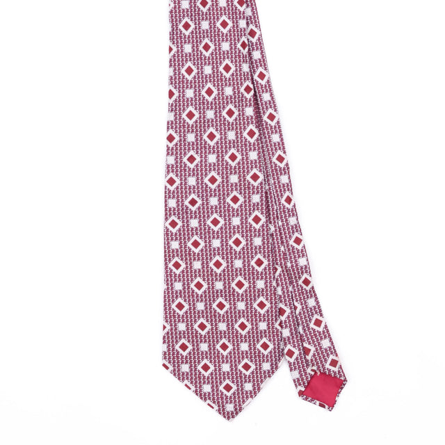 Front Front Detail of Vintage 1980's Diamonds Geometric Patterned Tie