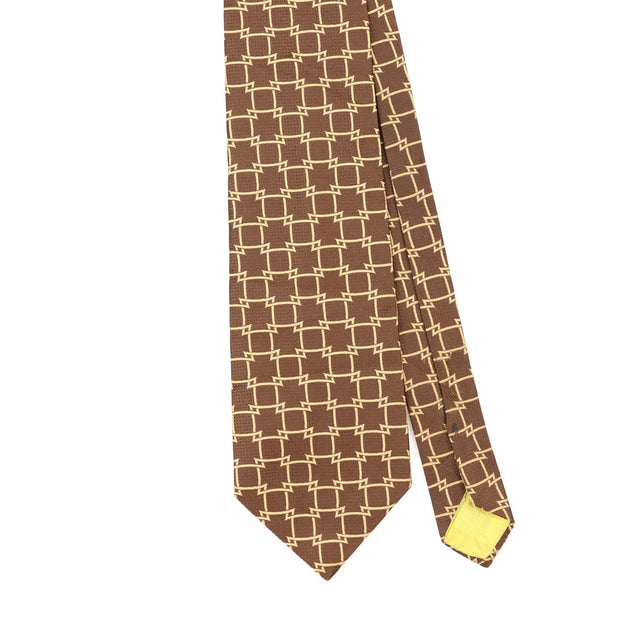 Front Front Detail of Vintage 1980's Geometric Patterned Tie