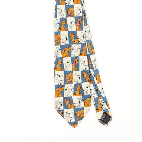 Front Front Detail of Vintage Scooby Doo Cartoon Patterned Tie