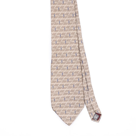 Front Front Detail of Vintage 1990's Zilli Geometric Patterned Tie