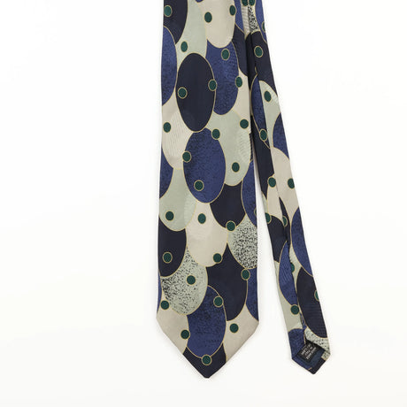 Front Detail of Vintage 1990's Emilio Romano Abstract Patterned Tie