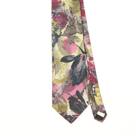 Front Detail of Vintage 1990's Oscar De La Renta Abstract Patterned Tie