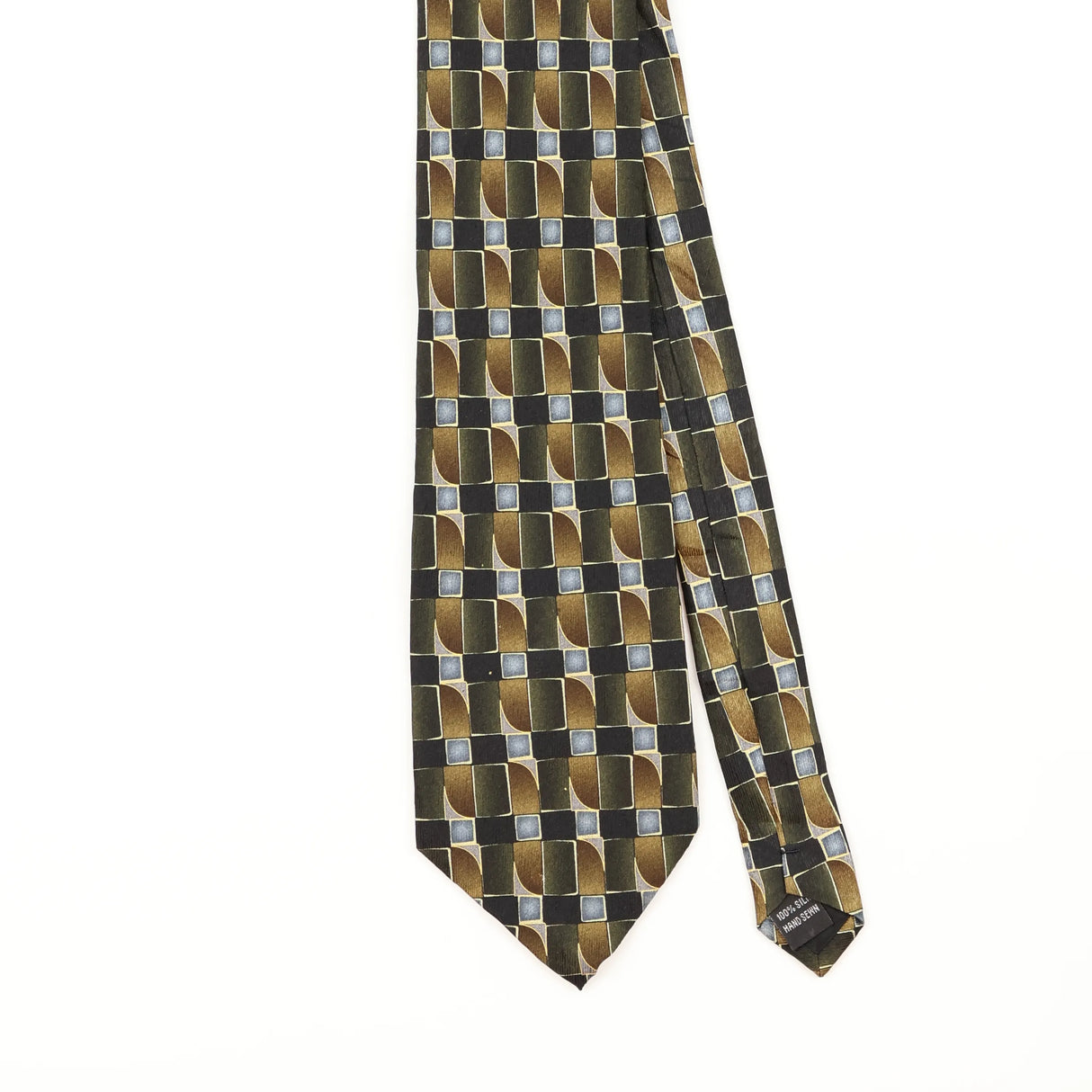 Front Detail of Vintage 1990's Geometric Patterned Tie