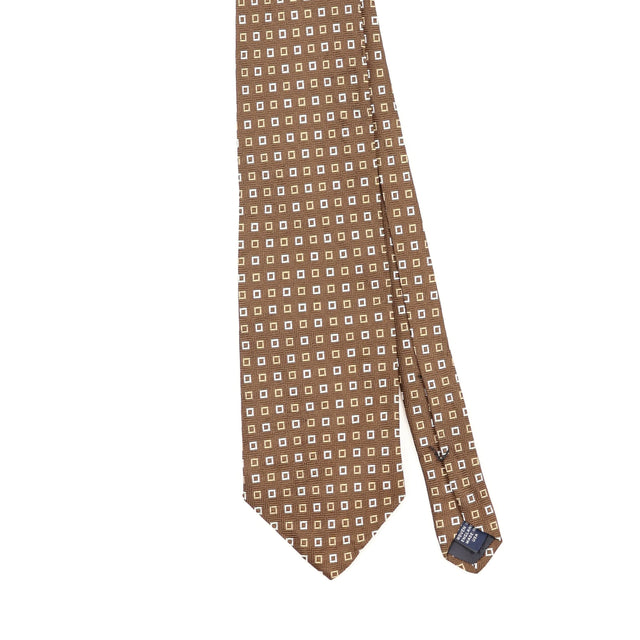 Front Front Detail of Vintage 1990's Brooks Brothers Geometric Patterned Tie