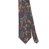 Front Front Detail of Vintage 1990's Bugle Boy Abstract Patterned Tie